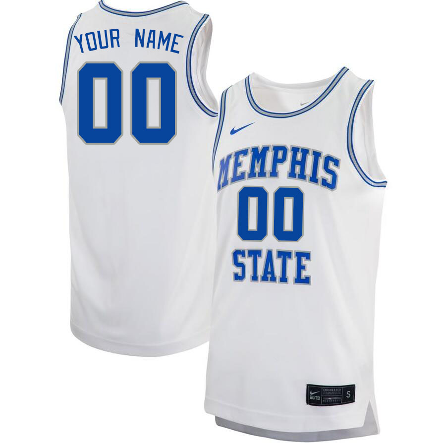 Custom Memphis Tigers Name And Number College Basketball Jerseys Stitched-White - Click Image to Close